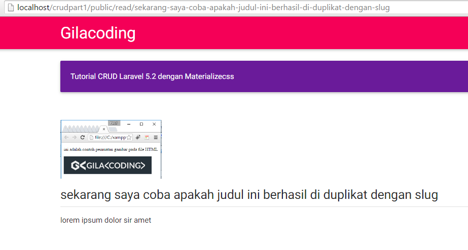 slug laravel